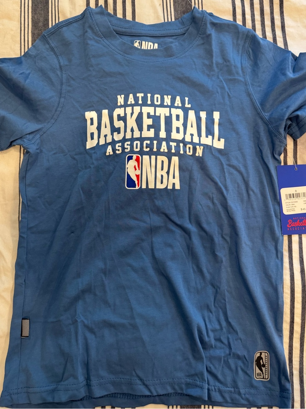 NBA Blue Kids Short Sleeve 'National Basketball Association' Graphic Tee